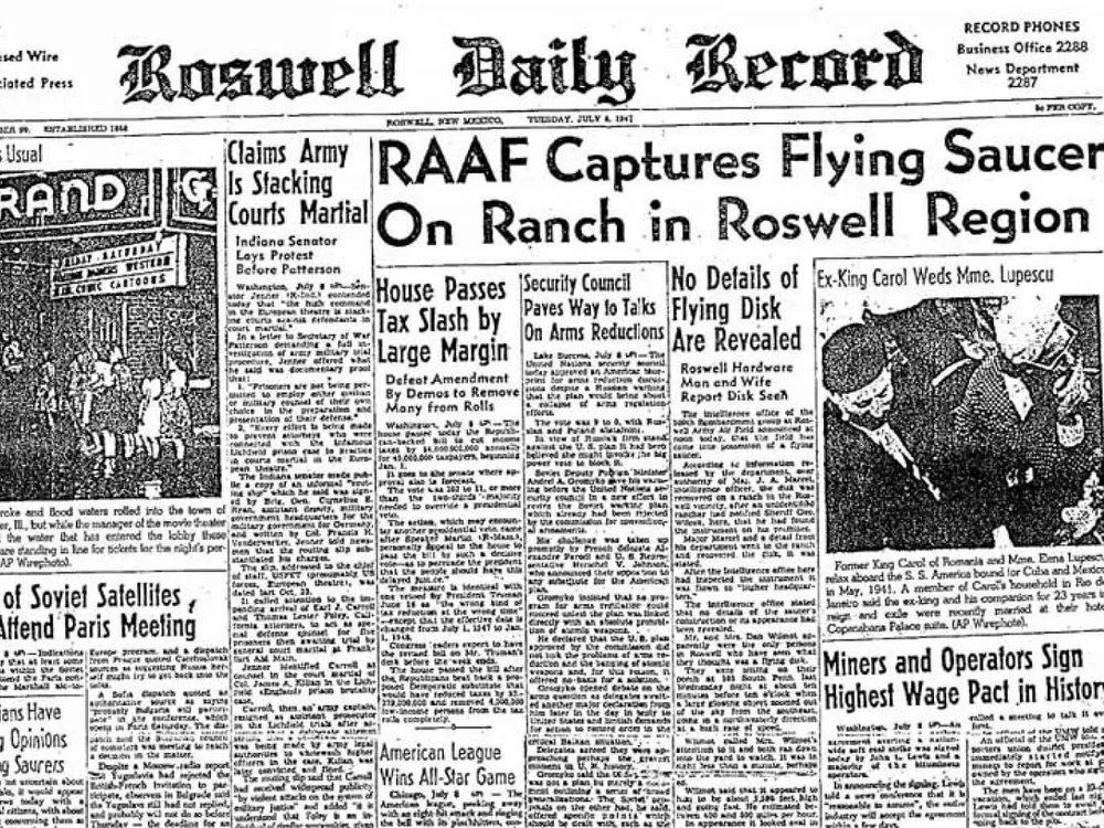 roswell daily record about flying saucer incident